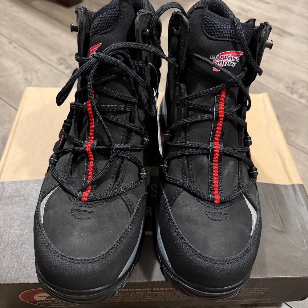 NEW Red Wing Flex Force 6671 Black Aluminum Safety Toe Boots - Men's 9.5 E2/W2